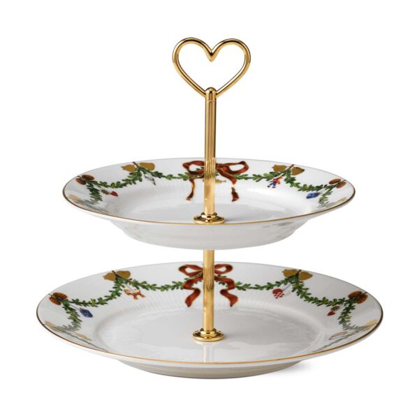 RoyalCopenhagen-1017446-STAR-FLUTED-ETAGERE-2LAYER-23CM-01-1200x1200-100KB Royal Copenhagen Star Fluted Christmas Étagère | Kneen & Co