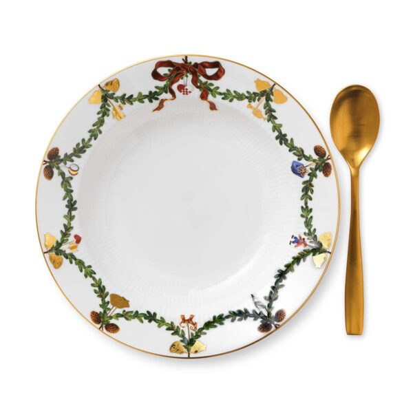 Royal Copenhagen Star Fluted Christmas Soup Plate | Kneen & Co