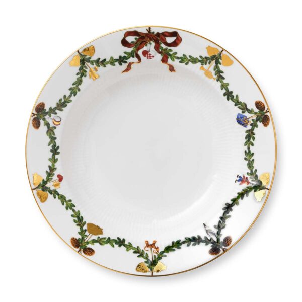 Royal Copenhagen Star Fluted Christmas Soup Plate | Kneen & Co