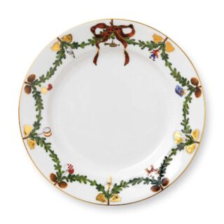 Royal Copenhagen Star Fluted Christmas Salad Plate | Kneen & Co