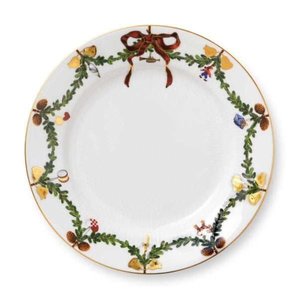 Royal Copenhagen Star Fluted Christmas Salad Plate | Kneen & Co