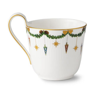 Royal Copenhagen Star Fluted Christmas High Handle Cup | Kneen & Co