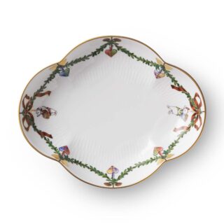 Royal Copenhagen Star Fluted Christmas Dessert Dish | Kneen & Co