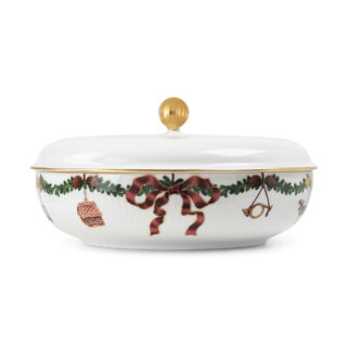 Royal Copenhagen Star Fluted Christmas Bowl with Lid | Kneen & Co
