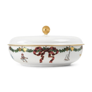 Royal Copenhagen Star Fluted Christmas Bowl with Lid | Kneen & Co