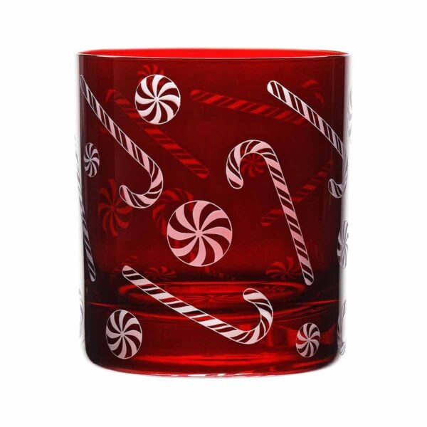 Artel Holiday Collection Candy Cane Double Old Fashioned Glass | Kneen & Co