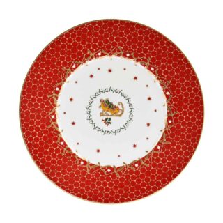 Bernardaud Noël Red Sleigh Dessert Plate | Kneen & Co