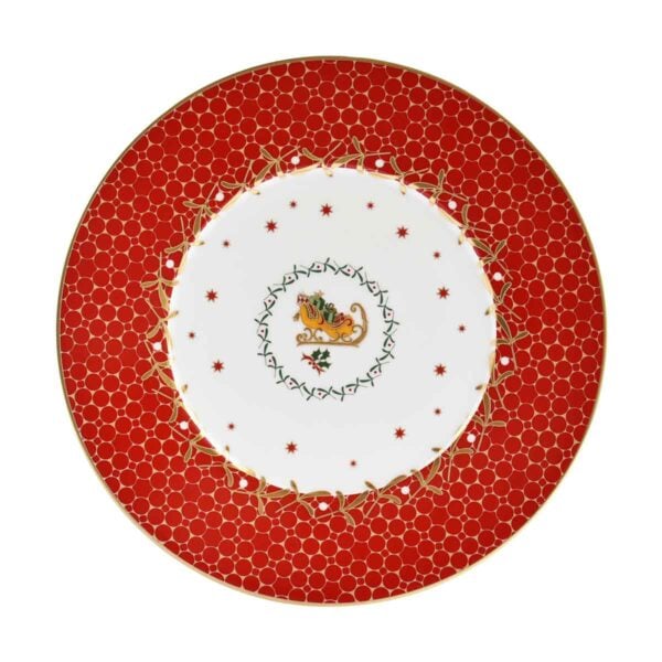 Bernardaud Noël Red Sleigh Dessert Plate | Kneen & Co
