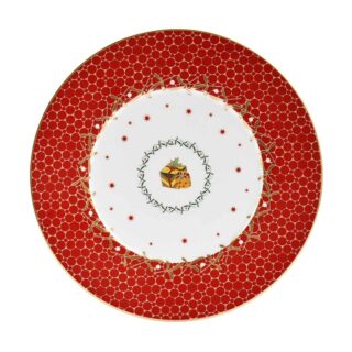 Bernardaud Noël Red Gift Dessert Plate | Kneen & Co