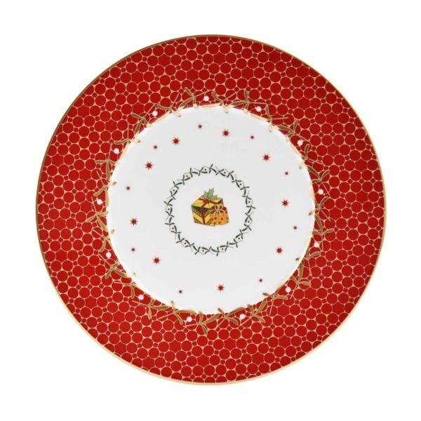 BernardaudNoel-22028-Ass21AileRougeCadeaux-1500x1500-1200x1200-100KB Bernardaud Noël Red Gift Dessert Plate | Kneen & Co