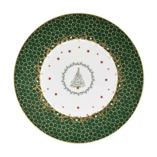 Bernardaud Noël Green Tree Dessert Plate | Kneen & Co