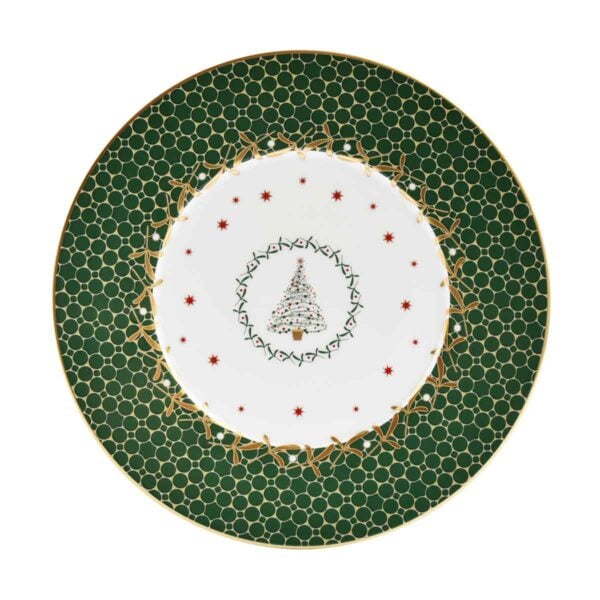 BernardaudNoel-22029-Ass21AileVerte-1500x1500-1200x1200-100KB Bernardaud Noël Green Tree Dessert Plate | Kneen & Co