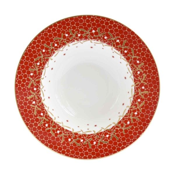 BernardaudNoel-22033-AssCrAAile1-1500x1500-1200x1200-100KB Bernardaud Noël Rouge Deep Rim Soup Plate | Kneen & Co