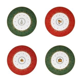 Bernardaud Noël Assorted Dessert Plates - Set of 4 | Kneen & Co