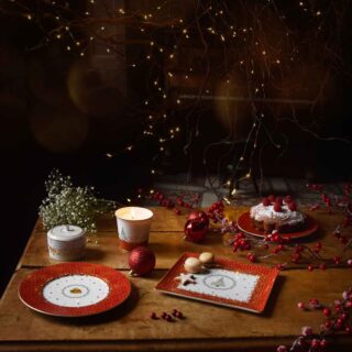 BernardaudNoel-MOOD-22447-04-LiliROZE-2717×2717-1200w-100KB Bernardaud Noël Dinnerware Dessert Plates set on Holiday Table | Kneen & Co
