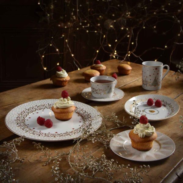 BernardaudNoel-MOOD-22449-02-LiliROZE-2717x2717-1200w-100KB Bernardaud Noël Dinnerware Dessert Plates set on Holiday Table | Kneen & Co
