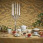 Bernardaud Noël Tea Service set on Holiday Table | Kneen & Co