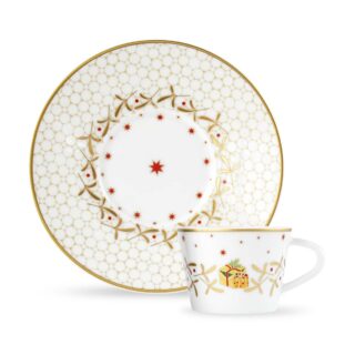 Bernardaud Noël Espresso Cup and Saucer