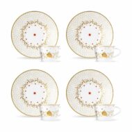 Bernardaud Noël Coffe Cup and Saucer - Set of 4