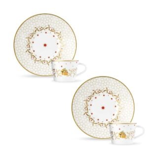 Bernardaud Noël Coffe Cup and Saucer - Set of 2 | Kneen & Co