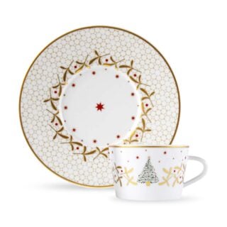 Bernardaud Noël Tea Cup and Saucer | Kneen & Co