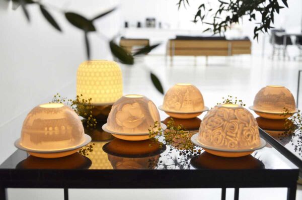 BernardaudVOTIVE-Lights-MOOD-24301-01-Official-Product03-4928x3264-1200w-100KB Bernardaud Votive Lights set on evening table | Kneen & Co