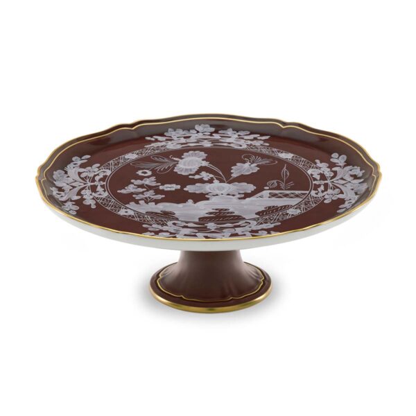 Ginori 1735 Oriente Italiano Castagna A. Doccia Cake Stand | Kneen & Co