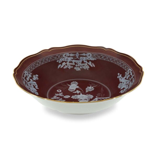 Ginori 1735 Oriente Italiano Castagna Round Deep Tray | Kneen & Co