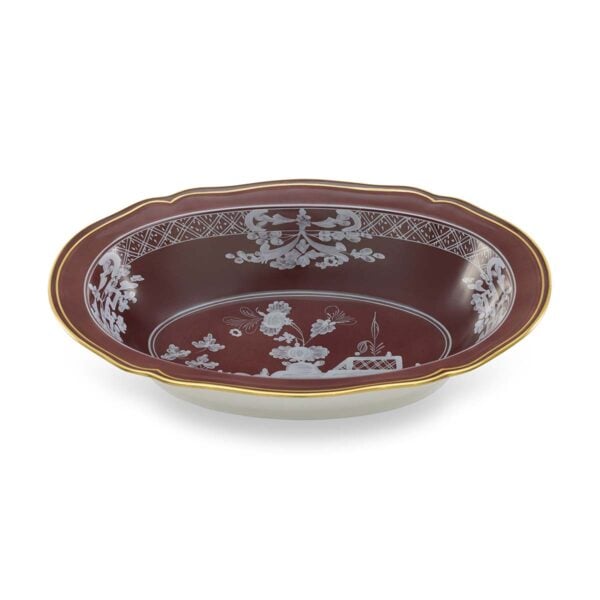 Ginori 1735 Oriente Italiano Castagna Deep Oval Tray | Kneen & Co