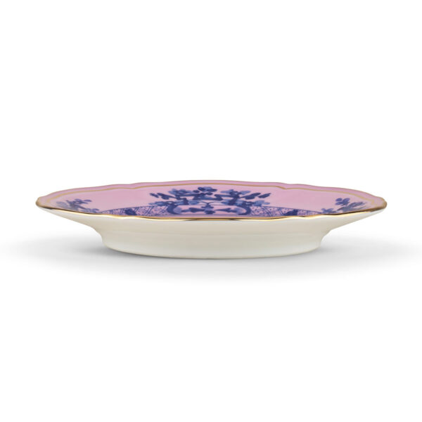 Ginori 1735 Oriente Italiano Azalea Flat Bread Plate shown on table | Kneen & Co