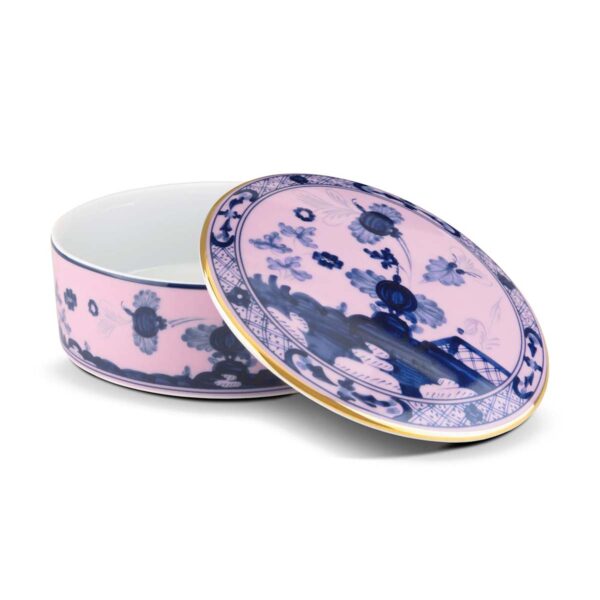 Ginori 1735 Tesori Large Round Trinket Box in Oriente Italiano Azalea | Kneen & Co