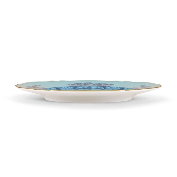 Ginori 1735 Oriente Italiano Iris Charger shown on table | Kneen & Co