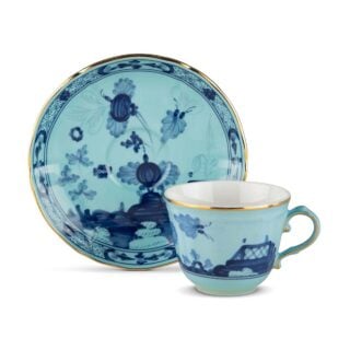 Ginori 1735 Oriente Italiano Iris Coffee Cup and Saucer | Kneen & Co