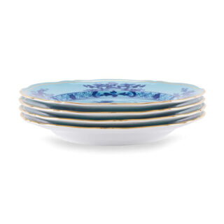 Ginori 1735 Oriente Italiano Iris Dessert Plate – Set of 4 | Kneen & Co