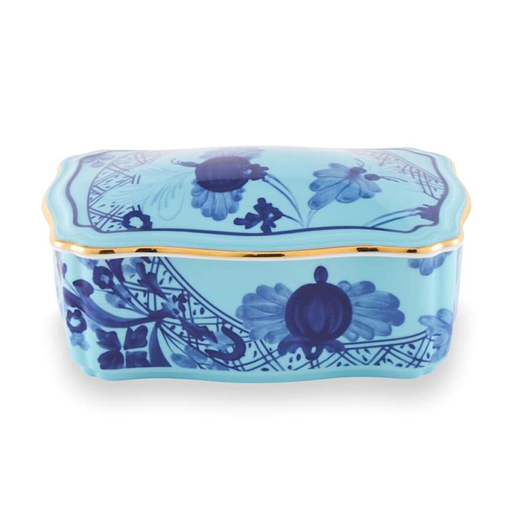 Ginori 1735 Oriente Italiano Iris Rectangular Trinket Box - Kneen & Co