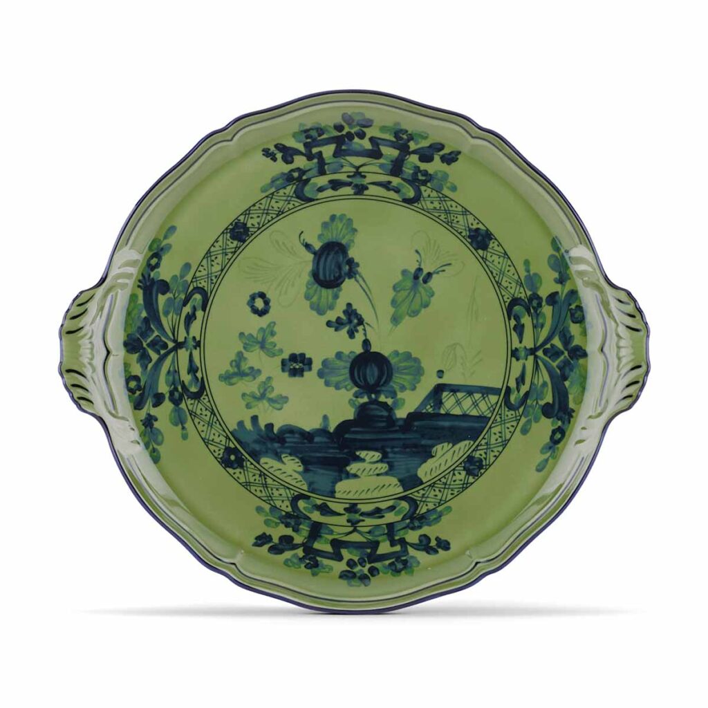 Ginori 1735 Oriente Italiano Malachite Cake Plate - Kneen & Co
