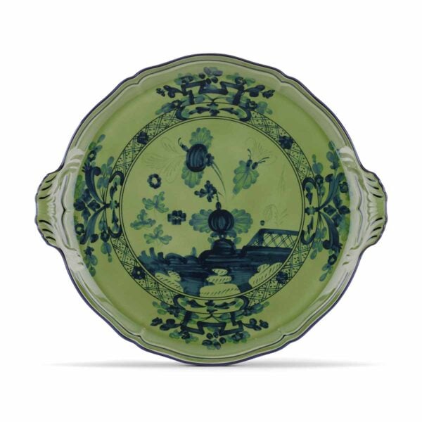 Ginori 1735 Oriente Italiano Malachite Cake Plate | Kneen & Co