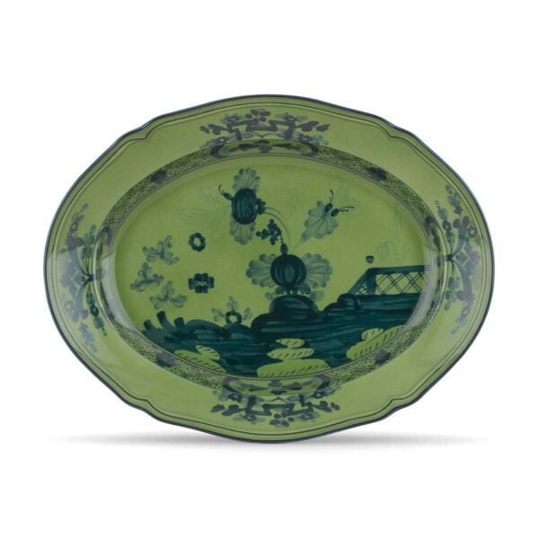 Ginori 1735 Oriente Italiano Malachite Oval Platter | Kneen & Co