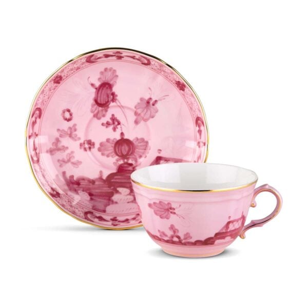 Ginori 1735 Oriente Italiano Porpora Tea Cup and Saucer | Kneen & Co