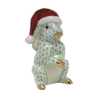 Herend Holiday Santa Bunny in Keylime | Kneen & Co