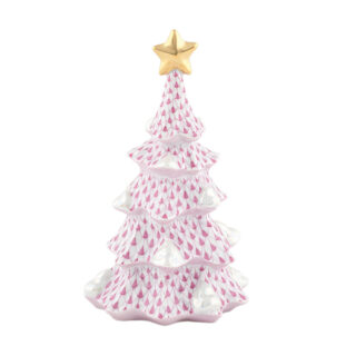 Herend Holiday Medium Christmas Tree in Raspberry | Kneen & Co