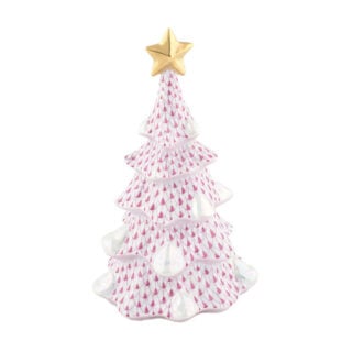 Herend Holiday Large Christmas Tree in Raspberry | Kneen & Co