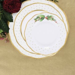 HEREND-HOLIDAY-MOOD-AD-Wintershimmer-1200×1200-100KB Herend Winter Shimmer Dinnerware stacked and set on table | Kneen & Co