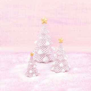 Herend Holiday Simple Christmas Tree in Raspberry | Kneen & Co