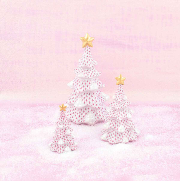 HEREND-HOLIDAY-MOOD-Pink-Christmas-Trees-Snow-copy-1200x1200-100KB Herend Holiday Simple Christmas Tree in Raspberry | Kneen & Co