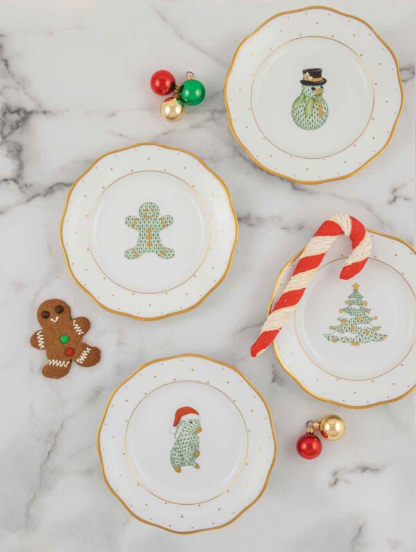 Herend Christmas Dinnerware set on table | Kneen & Co
