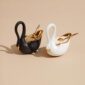 L’Objet Swan Black & White Salt & Pepper Cellars | Kneen & Co