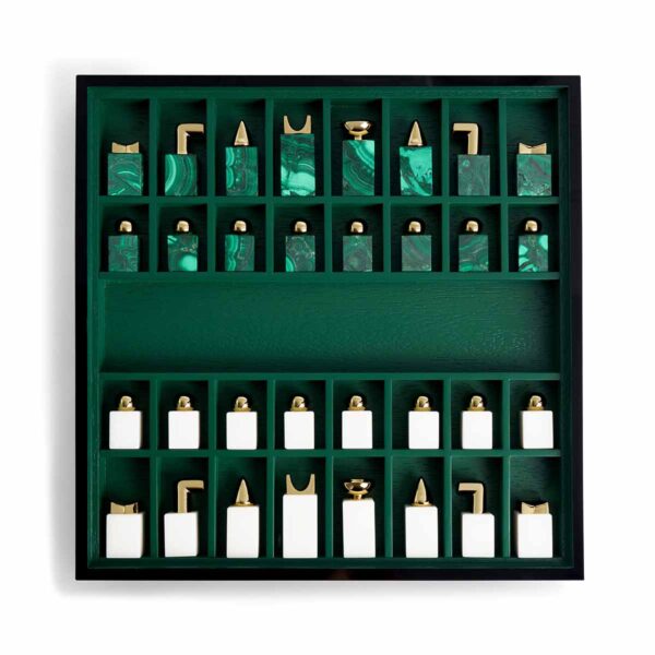 L'Objet Malachite Chess Set | Kneen & Co