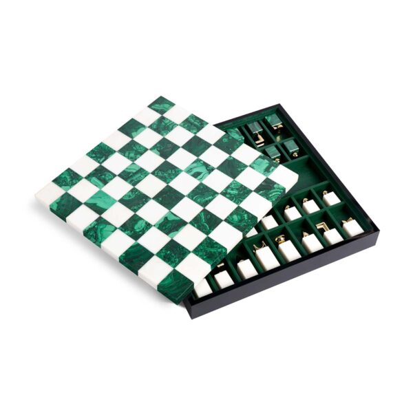 L'Objet Malachite Chess Set | Kneen & Co