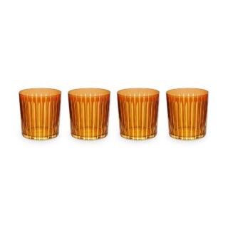 L'Objet Prism Amber Double Old Fashioned Glasses - Set of 4 | Kneen & Co